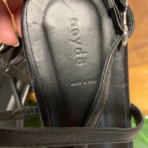 Aeyde Black Leather Ella Toe Post Sandals Sz:37 - Picture 4 of 8